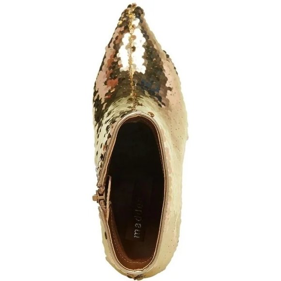 MADDEN GIRL Women’s Cody Pointed Toe Boots Gold Sequin NIB - Picture 3 of 4